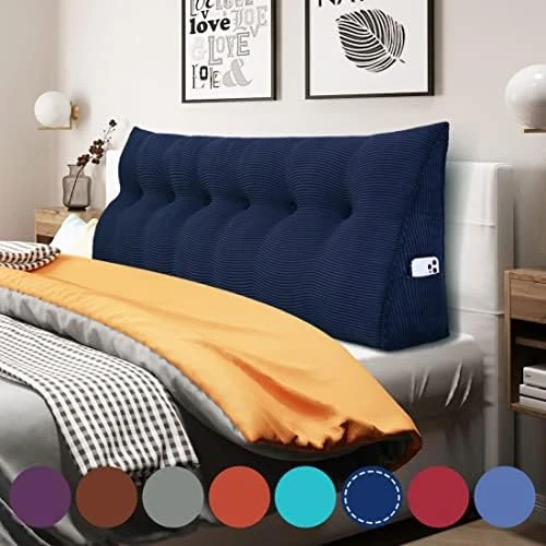WOWMAX Large Bolster Triangular Headboard Pillow Twin Dorm Headboard Twin XL Bed Wedge Pillow For Headboard Bolster Pillow For Bed With Removable Cover, Corduroy Grey 14 WOWMAX Large Bolster Triangular Headboard Pillow Twin Dorm Headboard Twin XL Bed Wedge Pillow For Headboard Bolster Pillow For Bed With Removable Cover, Corduroy Grey - Image 14