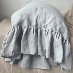 SASILK Ruffles Linen Pillowcase .Pure Flax Pillow Sham 100% French Linen Ruffled Pillow Cover ,Standard ,Queen ,King Size (Queen, Flax) -Amazon Shop 51ZoXionPxL. AC