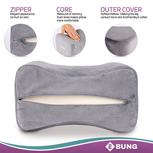 Knee Pillow & Leg Pillow For Hip, Back, Leg, Knee Pain Relief - Ideal For Side Sleepers, Pregnancy And Right Spine Alignment €“Memory Foam Wedge Contour With Washable Cover 2 Knee Pillow & Leg Pillow For Hip, Back, Leg, Knee Pain Relief - Ideal For Side Sleepers, Pregnancy And Right Spine Alignment €“Memory Foam Wedge Contour With Washable Cover - Image 2
