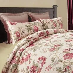 Home Duvet Cover Set Zipper Closure Vintage Print Quilt Cover Set White King Green Tropical Leaves Pattern Reversible Cotton Luxury Bedding Collection -Amazon Shop 51a129Zq3rL. AC