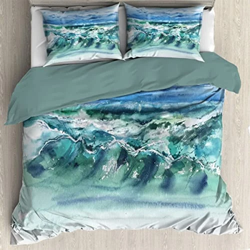 Yakujo Ocean Wave Duvet Cover Queen Size With Zipper Closure Lightweight All Season Bedding Covers (No Comforter) 78"X59" 1 Yakujo Ocean Wave Duvet Cover Queen Size With Zipper Closure Lightweight All Season Bedding Covers (No Comforter) 78"X59"