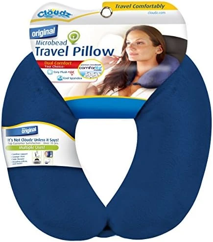 Cloudz Microbead Travel Neck Pillow,Polyester & Polyester Blend - Blue 8 Cloudz Microbead Travel Neck Pillow,Polyester & Polyester Blend - Blue - Image 8