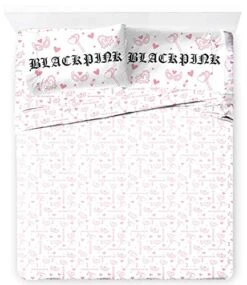 Blackpink Kill This Love Queen Sheet Set - 4 Piece Set Super Soft And Cozy Bedding - Fade Resistant Microfiber Sheets (Official Blackpink Product)