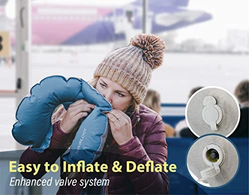 TREKOLOGY Inflatable Neck Pillow For Travel - Ultimate Comfort And Support For Airplanes, Cars, And More - Ergonomic Design For Restful Sleep And Neck Relief - Essential Travel Accessory 2 TREKOLOGY Inflatable Neck Pillow For Travel - Ultimate Comfort And Support For Airplanes, Cars, And More - Ergonomic Design For Restful Sleep And Neck Relief - Essential Travel Accessory - Image 2