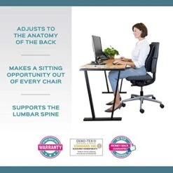 Bonmedico Back Support Pillow - Car Seat, Desk And Office Chair Cushion For Posture And Lumbar Support - Ergonomic, Memory Foam Lower Back Pillows - Black - Standard -Amazon Shop 51bg2hE4YtL