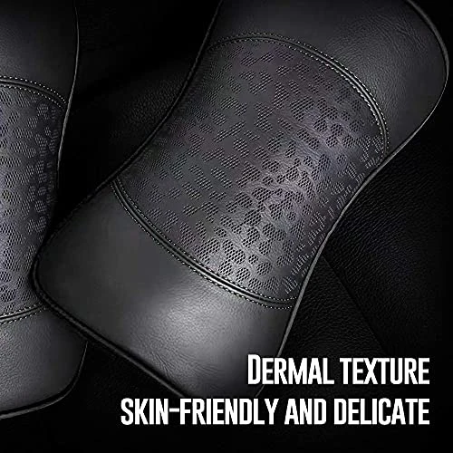 HAOTULE Car Leather Neck Pillows, Neck Rest Cushions,100% Memory Foam Cervical Support, Comfortable Travel Car Seats And Home Office Soft Pillows, Black A Set (2 Pcs) 1 HAOTULE Car Leather Neck Pillows, Neck Rest Cushions,100% Memory Foam Cervical Support, Comfortable Travel Car Seats And Home Office Soft Pillows, Black A Set (2 Pcs)