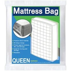 Queen Mattress Bag For Moving And Storage, 5 Mil Thick Plastic And Reusable Mattress Storage Bags Queen Size For Mattress Up To 14 Inches