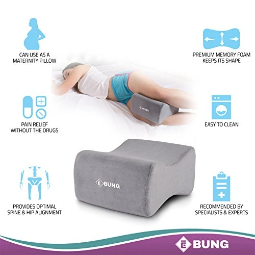 Knee Pillow & Leg Pillow For Hip, Back, Leg, Knee Pain Relief - Ideal For Side Sleepers, Pregnancy And Right Spine Alignment €“Memory Foam Wedge Contour With Washable Cover 1 Knee Pillow & Leg Pillow For Hip, Back, Leg, Knee Pain Relief - Ideal For Side Sleepers, Pregnancy And Right Spine Alignment €“Memory Foam Wedge Contour With Washable Cover