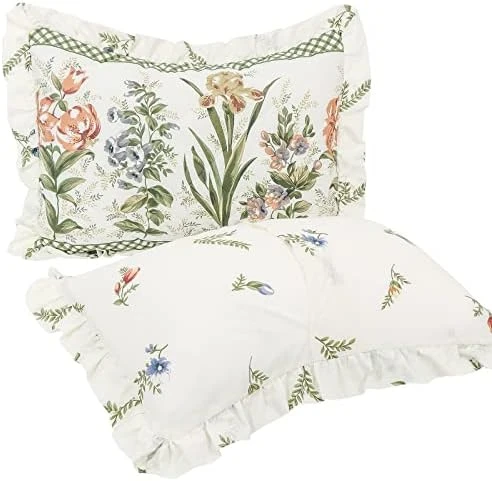 100% Cotton High 3-Pieces Ruffle Bed Skirt Queen Size Red Floral Quilted Bedspread Set With 2 Pillow Shams 20″Deep Dust Ruffle Drop 3-Side Dust Ruffle Drape Fitted Sheet For Bed Cover(White, Queen) 11 100% Cotton High 3-Pieces Ruffle Bed Skirt Queen Size Red Floral Quilted Bedspread Set With 2 Pillow Shams 20″Deep Dust Ruffle Drop 3-Side Dust Ruffle Drape Fitted Sheet For Bed Cover(White, Queen) - Image 11