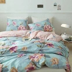 Home Duvet Cover Set Zipper Closure Vintage Print Quilt Cover Set White King Green Tropical Leaves Pattern Reversible Cotton Luxury Bedding Collection -Amazon Shop 51dOVTqHJL. AC 1