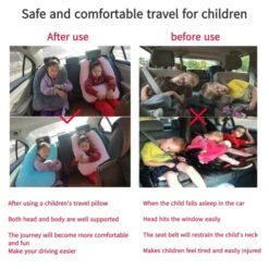 FHSGGP Travel Pillow Travel Pillow Cushion For The Back Seat Of A Car Car Pillow For Kids A Sleeping Artifact Suitable For Long-Distance Travel Of Adults And Children Travel Pillow For Kids Grey