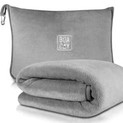 BOACAY Soft & Warm Travel Blanket For Airplane & Car - Long Flight Essential