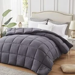 Queen Size Comforter - Down Alternative Comforter All-Season Lightweight Duvet Insert With 8 Corner Tabs (Dark Grey) -Amazon Shop 51e2gRwGbL. AC 1