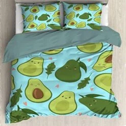 Ottoy Valentine Kawaii Avocado Lightweight Comfortable 3 Pieces Duvet Cover Luxury Soft Bedding Quilt Set With Pillow Shams Full/Queen Size(No Comforter) 104"X90" -Amazon Shop 51eOQKTv3WL. AC