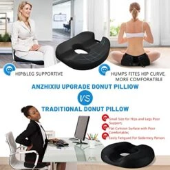 Anzhixiu Donut Pillow For Tailbone Pain Relief Cushion, Hemorrhoid Pillow With Two Humps Hip Curve Design, Donut Pillow For Postpartum Pregnancy, Two Size Donut Cushion For Option,Black Color -Amazon Shop 51eRCANLKKL
