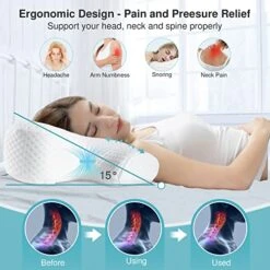 DAFIFO Cervical Pillow Memory Foam Pillows, Contour Pillows For Neck And Shoulder Pain Relief, Ergonomic Orthopedic Sleeping Bed Pillow For Side Sleepers, Back And Stomach Sleepers -Amazon Shop 51ecodvtnqL
