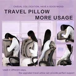 Kimiandy Inflatable Travel Pillow,Inflatable Neck Air Pillow For Sleeping To Avoid Neck And Shoulder Pain,Used For Airplanes/Cars/Buses/Trains/Office Napping (Dark Grey) 9 Kimiandy Inflatable Travel Pillow,Inflatable Neck Air Pillow For Sleeping To Avoid Neck And Shoulder Pain,Used For Airplanes/Cars/Buses/Trains/Office Napping (Dark Grey) -Amazon Shop 51eihxjudXL