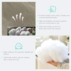 WOWMAX Wedge Body Positioners Pillow Triangular Reading Bedrest Throw Pillows Bolster Headboard Back Support Lumbar Cushion Pillow For Daybed With Removable Cover Linen Cotton Blend Dusty Taupe Twin