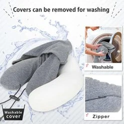 RATOM Neck Pillow For Travel Accessories Essentials Memory Foam Pillows Airplane Car (Gray) -Amazon Shop 51esJAn23yL