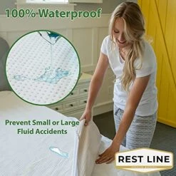 Est LINE 100% Cotton Organic Mattress Protector.Mattress Cover (Full/Double, 54x75in) Size, Organic Cotton Mattress Cover. 100% Water Proof Mattress Protector, Cooling Mattress Cover, Hypoallergenic