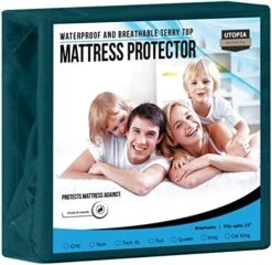 Premium Waterproof Terry Mattress Protector Twin 200 GSM, Mattress Cover, Breathable, Fitted Style With Stretchable Pockets (White) -Amazon Shop 51gShzvBEwL. AC