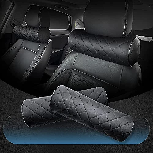 HAOTULE Car Seat Neck Pillow, Memory Rebound Headrest Cushion,Comfortable Leather Can Provide The Best Support, Suitable For Most Vehicles (Black,Pack Of 1) 1 HAOTULE Car Seat Neck Pillow, Memory Rebound Headrest Cushion,Comfortable Leather Can Provide The Best Support, Suitable For Most Vehicles (Black,Pack Of 1)