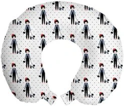 Ambesonne Peony Travel Pillow Neck Rest, Pastel Tone Delicate Peonies With Curled Leaves Vintage Style Tangled Arrangement, Memory Foam Traveling Accessory For Airplane And Car, 12", Purple Teal -Amazon Shop 51gg4OdCepL. AC