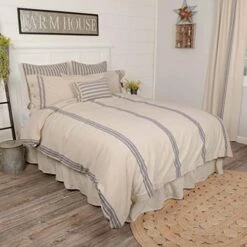 Market Place Blue Grain Sack Stripe Queen Duvet Cover -Amazon Shop 51gzEn1UX4L