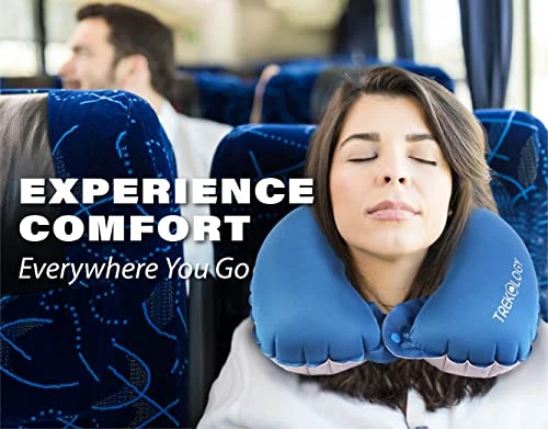 TREKOLOGY Inflatable Neck Pillow For Travel - Ultimate Comfort And Support For Airplanes, Cars, And More - Ergonomic Design For Restful Sleep And Neck Relief - Essential Travel Accessory 3 TREKOLOGY Inflatable Neck Pillow For Travel - Ultimate Comfort And Support For Airplanes, Cars, And More - Ergonomic Design For Restful Sleep And Neck Relief - Essential Travel Accessory - Image 3