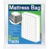 2 Pack Twin Mattress Bag For Moving And Storage, 5 Mil Thick Plastic And Reusable Mattress Storage Bags Twin/Twin Extra Long Size For Mattress Up To 14 Inches