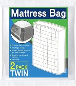 2 Pack Twin Mattress Bag For Moving And Storage, 5 Mil Thick Plastic And Reusable Mattress Storage Bags Twin/Twin Extra Long Size For Mattress Up To 14 Inches -Amazon Shop 51hCDH6S0cL. AC