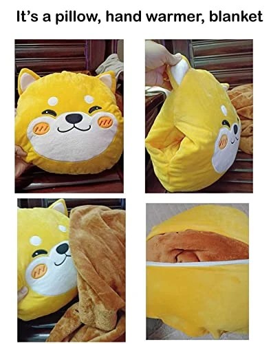 Unlockgift Cute Animal Soft Travel Blanket And Pillow Set Compact Travel Pillow With Blanket For Airplane, Car, Camping, Office, Train-Strawberry 3 Unlockgift Cute Animal Soft Travel Blanket And Pillow Set Compact Travel Pillow With Blanket For Airplane, Car, Camping, Office, Train-Strawberry - Image 3
