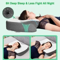 Elviros Cervical Neck Pillow, Contour Memory Foam Pillows For Pain Relief Sleeping, Adjustable Orthopedic Ergonomic Bed Pillow For Back And Stomach Sleepers (Dark Grey) 11 Elviros Cervical Neck Pillow, Contour Memory Foam Pillows For Pain Relief Sleeping, Adjustable Orthopedic Ergonomic Bed Pillow For Back And Stomach Sleepers (Dark Grey) -Amazon Shop 51iAmjAsxVL