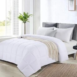 Oversized King Comforter 120x120 Lightweight Down Alternative Comforter For All Season,White Quilted Duvet Insert With 8 Corner Tabs Microfiber Comforter (White, Oversized King120 X120)