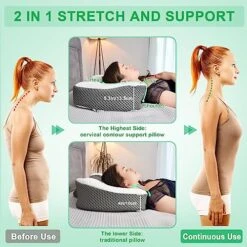 Elviros Cervical Neck Pillow, Contour Memory Foam Pillows For Pain Relief Sleeping, Adjustable Orthopedic Ergonomic Bed Pillow For Back And Stomach Sleepers (Dark Grey) 10 Elviros Cervical Neck Pillow, Contour Memory Foam Pillows For Pain Relief Sleeping, Adjustable Orthopedic Ergonomic Bed Pillow For Back And Stomach Sleepers (Dark Grey) -Amazon Shop 51iIEBK2ijL