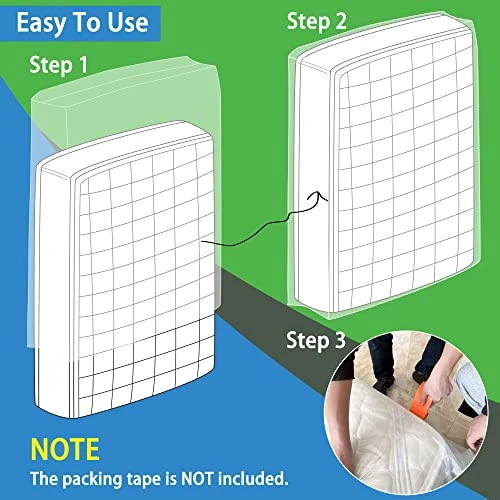 Queen Mattress Bag For Moving And Storage, 5 Mil Thick Plastic And Reusable Mattress Storage Bags Queen Size For Mattress Up To 14 Inches 3 Queen Mattress Bag For Moving And Storage, 5 Mil Thick Plastic And Reusable Mattress Storage Bags Queen Size For Mattress Up To 14 Inches - Image 3