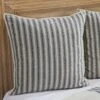 Market Place Blue Ticking Stripe Quilted Euro Sham, 26" X 26", Farmhouse Style Bedding In Blue & Natural Cream