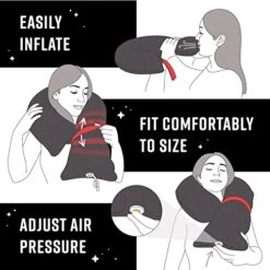 CANDY CANE Travel Pillow 2.0 Neck And Chin Support, Uniqe Design, For Airplanes, Car And Home, Inflatable With Advance Air Valve Carrying Bag, Hand Wash (Red) 9 CANDY CANE Travel Pillow 2.0 Neck And Chin Support, Uniqe Design, For Airplanes, Car And Home, Inflatable With Advance Air Valve Carrying Bag, Hand Wash (Red) -Amazon Shop 51jNdUMVfEL