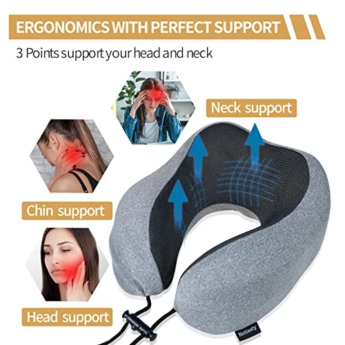 Notieaty Travel Pillow 100% Pure Memory Foam Neck Pillow,Traveling Can Be Used For Sleeping Plane Car Travel Home, Airplane Travel Kit With 3D Contoured Eye Masks, Earplugs, And Luxury Bag… 3 Notieaty Travel Pillow 100% Pure Memory Foam Neck Pillow,Traveling Can Be Used For Sleeping Plane Car Travel Home, Airplane Travel Kit With 3D Contoured Eye Masks, Earplugs, And Luxury Bag… - Image 3