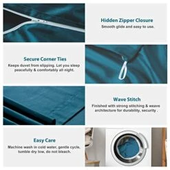 100% Egyptian Cotton Duvet Cover Peacock Blue Morden Bedding Set King Size With Zipper Closure & Corner Tie (No Comforter) 17 100% Egyptian Cotton Duvet Cover Peacock Blue Morden Bedding Set King Size With Zipper Closure & Corner Tie (No Comforter) -Amazon Shop 51jgCL9AbEL