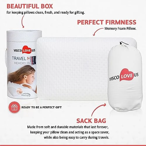 VISCO LOVE ProComf Travel And Camping Mate/Baby/Kid's/Teen's/Adult's Memory Foam Pillow (White) 2 VISCO LOVE ProComf Travel And Camping Mate/Baby/Kid's/Teen's/Adult's Memory Foam Pillow (White) - Image 2