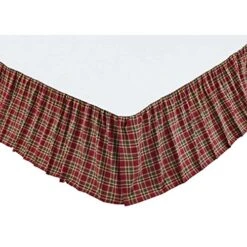 Rustic & Lodge Graham Red Bed Skirt, King