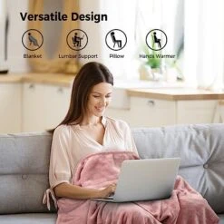 NOWWISH Travel Blanket Pillow - Travel Essentials Gifts For Women On Airplane, Camping, Car - Premium Soft 2 In 1 Airplane Blanket, Pink 11 NOWWISH Travel Blanket Pillow - Travel Essentials Gifts For Women On Airplane, Camping, Car - Premium Soft 2 In 1 Airplane Blanket, Pink -Amazon Shop 51jpsfBB60L