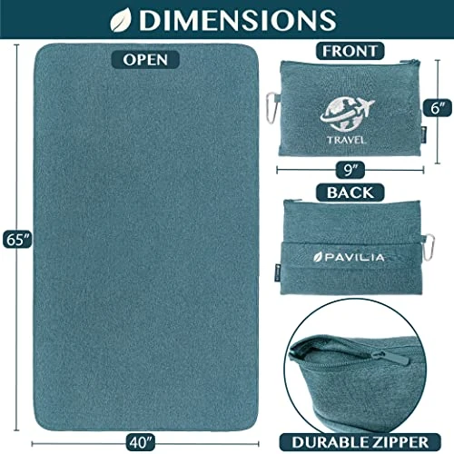 Soft Compact Travel Blanket And Pillow, Foldable Airplane Blanket In Bag, Lightweight Portable Flight Blanket Set With Luggage Strap, Camping Plane Car Home Office Gift Accessories, Teal Blue 5 Soft Compact Travel Blanket And Pillow, Foldable Airplane Blanket In Bag, Lightweight Portable Flight Blanket Set With Luggage Strap, Camping Plane Car Home Office Gift Accessories, Teal Blue - Image 5