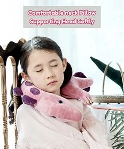 DINORY Helloprom Kids Neck Pillow For Traveling (Dinosaur Ankylosaurus) - Airplane & Road Trip Essentials For Children - Neck, Chin Support - 100% Polyester Filling -Amazon Shop 51kcoZRRbjS