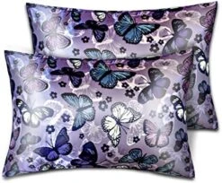 Ilk Satin Pillowcase For Hair And Skin Soft Satin Pillow Cases Standard Size Pack Of 2, Wrinkle, Fade-Resistant With Envelope Closure (20’’x26’’, Purple, Butterflies & Flower) 29 Ilk Satin Pillowcase For Hair And Skin Soft Satin Pillow Cases Standard Size Pack Of 2, Wrinkle, Fade-Resistant With Envelope Closure (20’’x26’’, Purple, Butterflies & Flower) -Amazon Shop 51kfCtR9hBL. AC