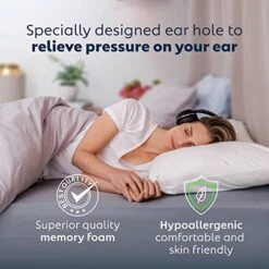 PureComfort Pillow With Ear Hole - Pain Relief Ear Pillow For TMJ, CNH & Neck Stenosis - Piercing Pillow For Side Sleepers - Adjustable Memory Foam Pillow For Ear Pain -Amazon Shop 51koLW6c3lL