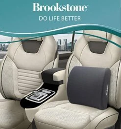 Brookstone BK1209 - Luxurious Lumbar Support Pillow For Car Or Office Chair, Back Cushion With Premium Grade Memory Foam, Breathable And Washable Cover, Adjustable Strap -Amazon Shop 51kzRJvw1fL