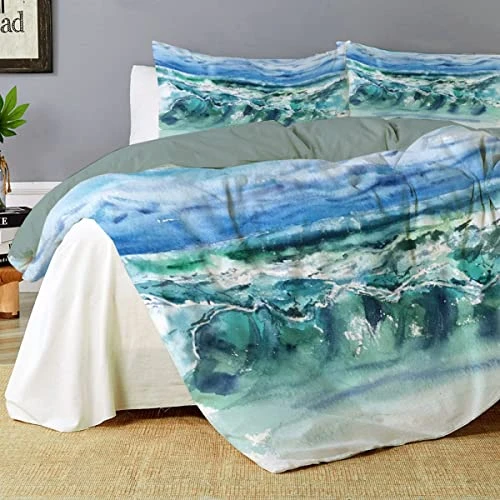 Yakujo Ocean Wave Duvet Cover Queen Size With Zipper Closure Lightweight All Season Bedding Covers (No Comforter) 78"X59" 2 Yakujo Ocean Wave Duvet Cover Queen Size With Zipper Closure Lightweight All Season Bedding Covers (No Comforter) 78"X59" - Image 2