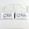 2PCS Mr And Mrs Pillow Cases,His And Hers Couples Pillowcases, Romantic Anniversary V-Day Christmas Wedding Gifts For The Couple,His And Hers Gifts For Him For Her
